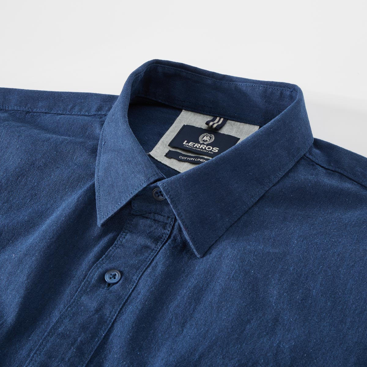 Lerros Freizeithemd mit Leinen blau