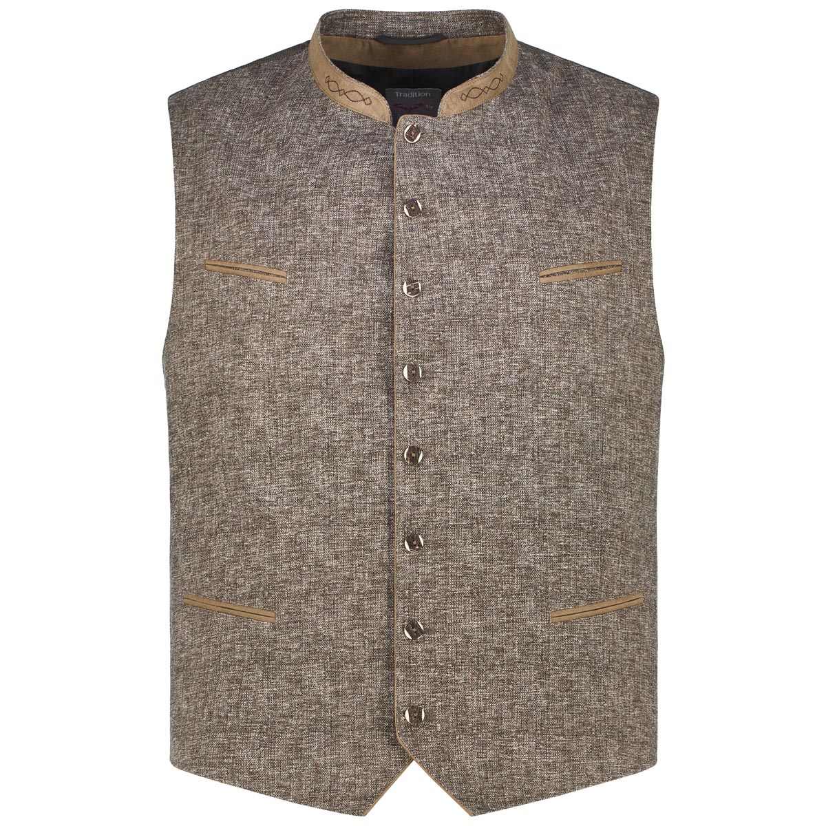 Weis Trachtenweste mit Leinen beige