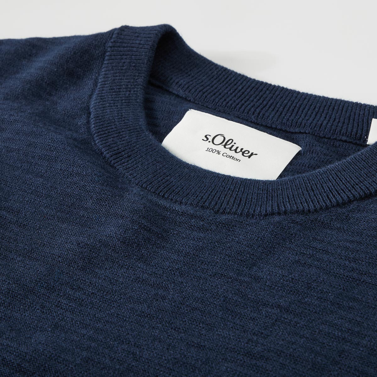s.Oliver Pullover aus Baumwollstrick blau