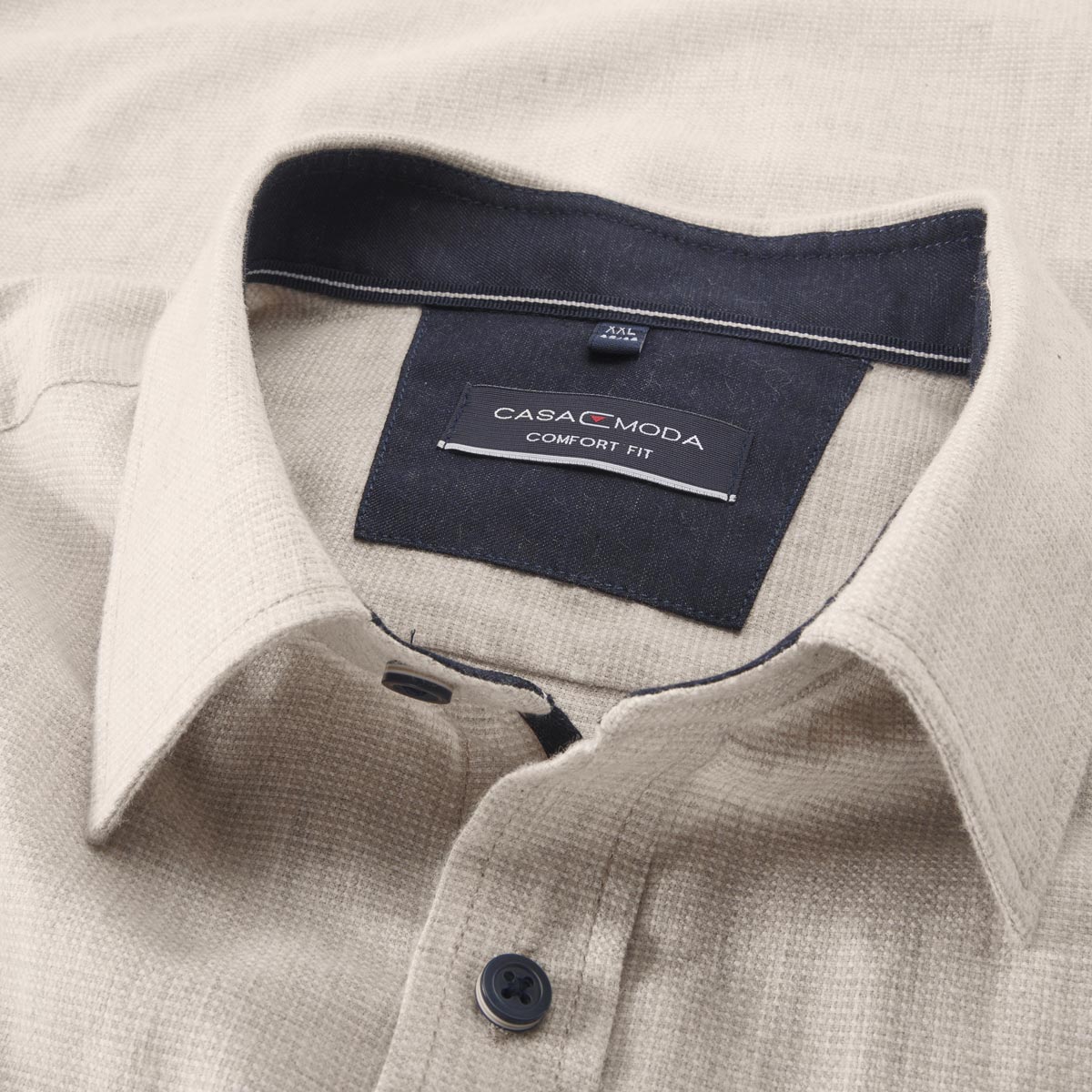 CASA MODA Freizeithemd aus Baumwolle beige