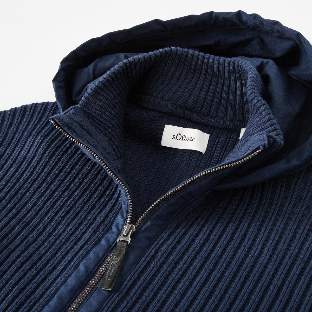 s.Oliver Strickjacke mit Kapuze blau