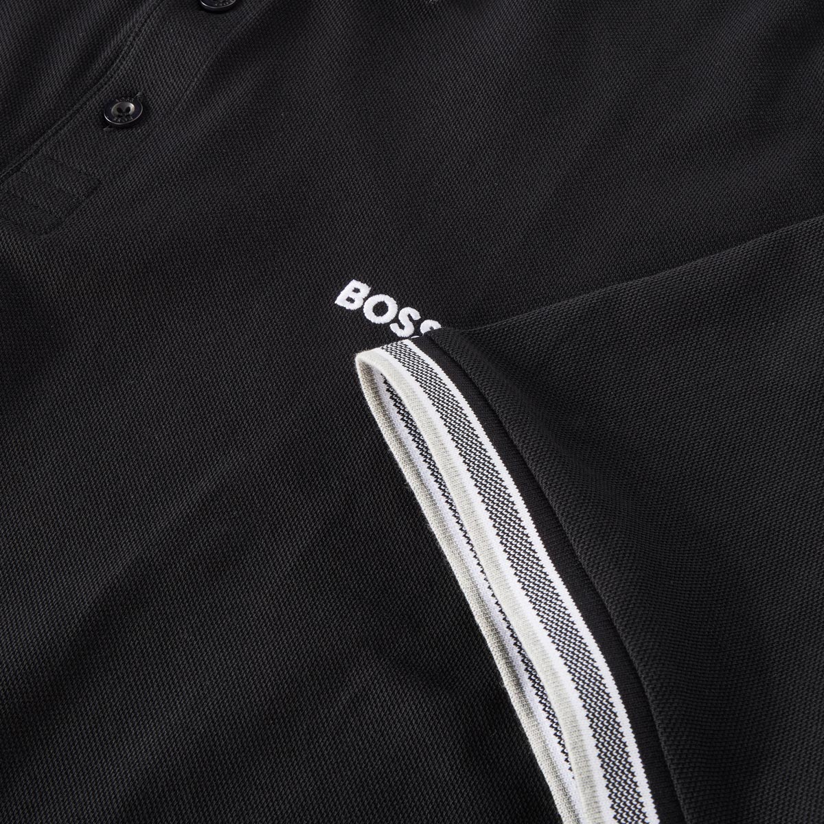BOSS Poloshirt mit Kontrastdetails schwarz