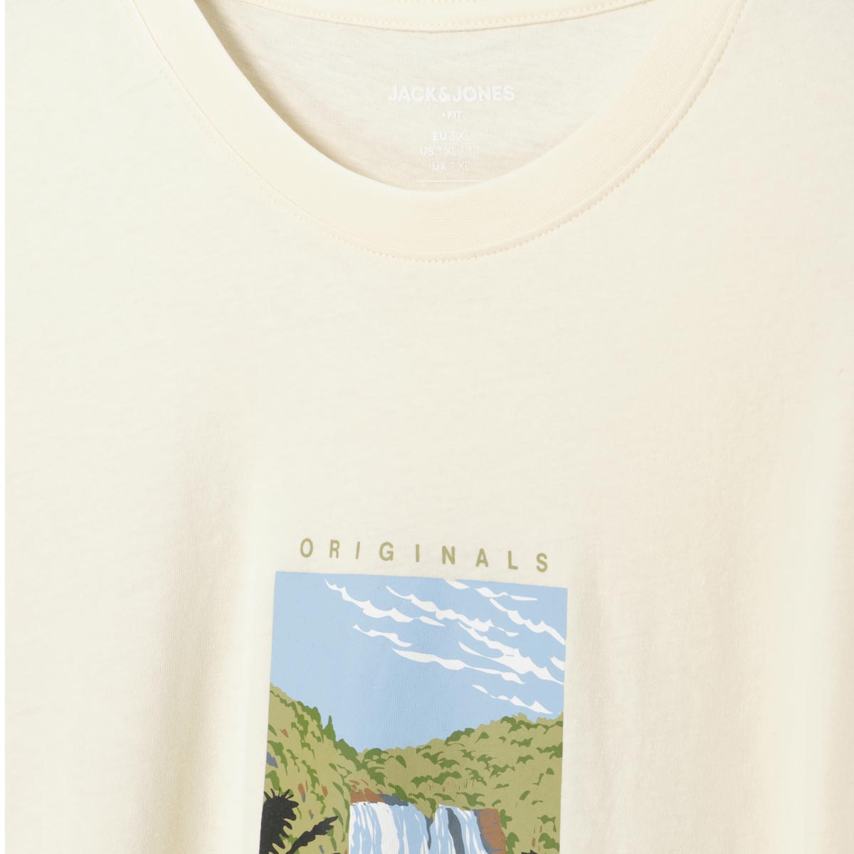 Jack&Jones T-Shirt mit Motiv-Print cremeweiß