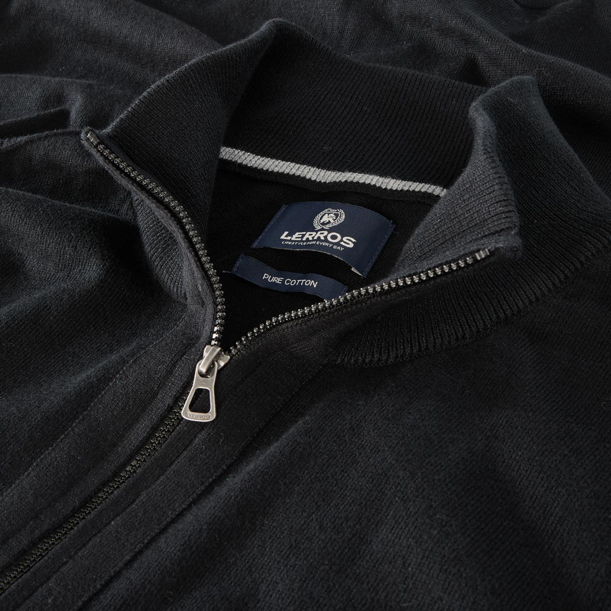 Lerros Pullover aus Baumwolle schwarz