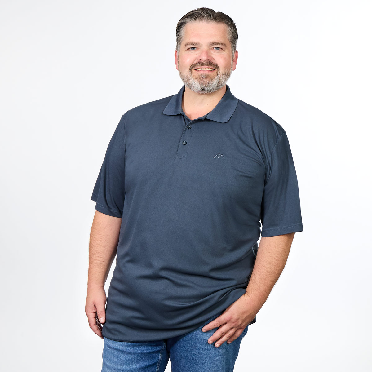 Maier Sports Funktions-Poloshirt, atmungsaktiv und schnelltrocknend dunkelgrau