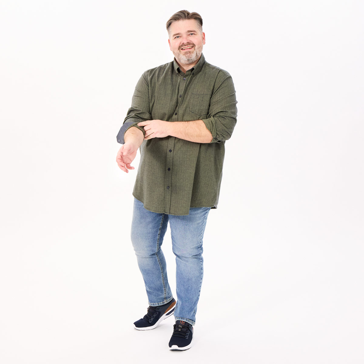 Pfundskerl Freizeithemd aus Baumwoll-Flanell grün