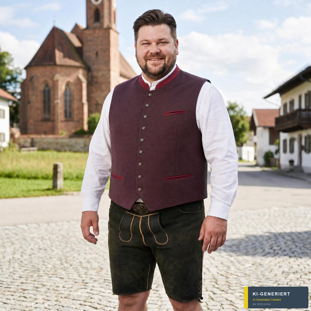 Hammerschmid Trachtenweste "Mirko" mit Stretch rot