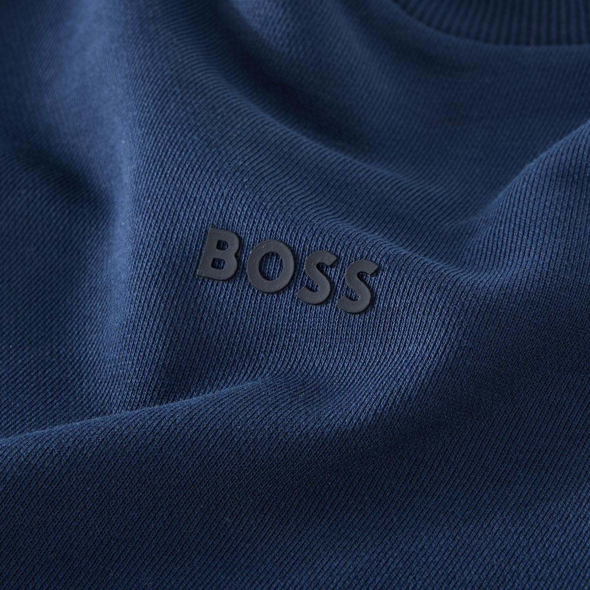 BOSS Sweatshirt aus Baumwolle mittelblau