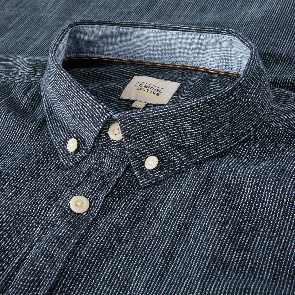 camel active Freizeithemd mit Streifen dunkelblau