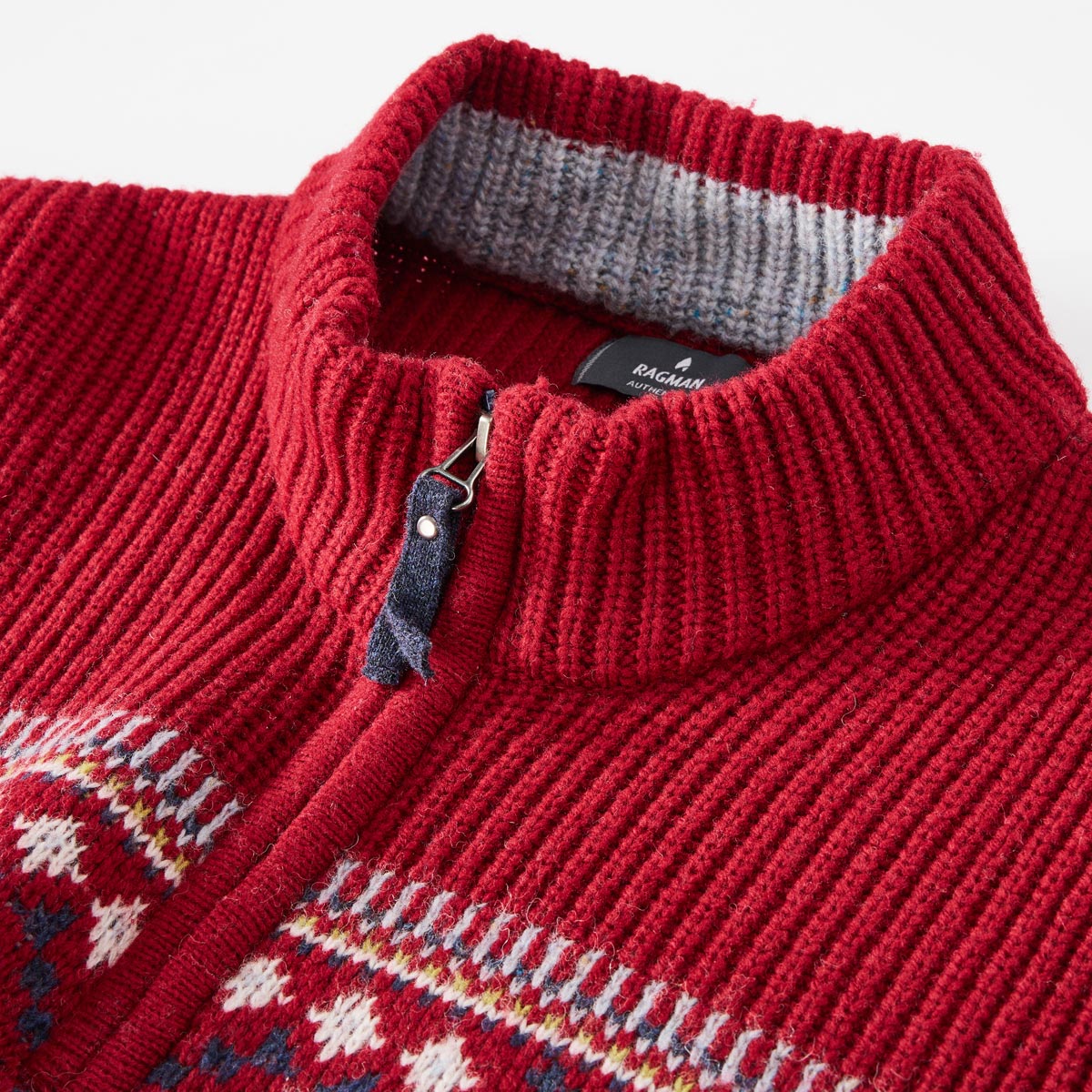 RAGMAN Pullover aus Wollmix dunkelrot