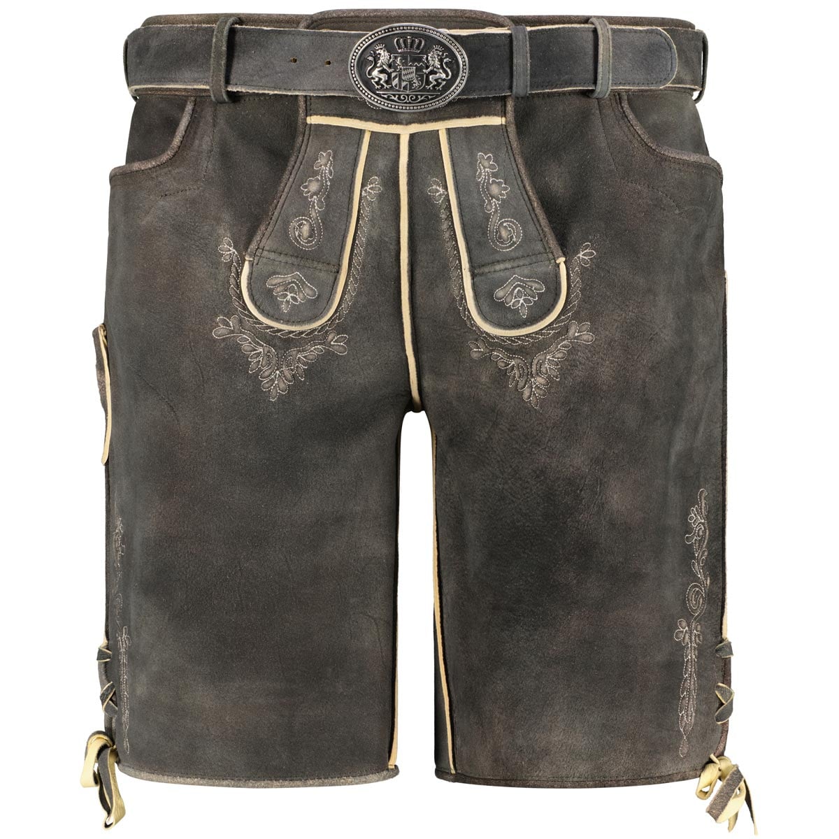 Pfundskerl Kurze Lederhose aus Hirschleder grau Pfundskerl Kurze Lederhose aus Hirschleder grau