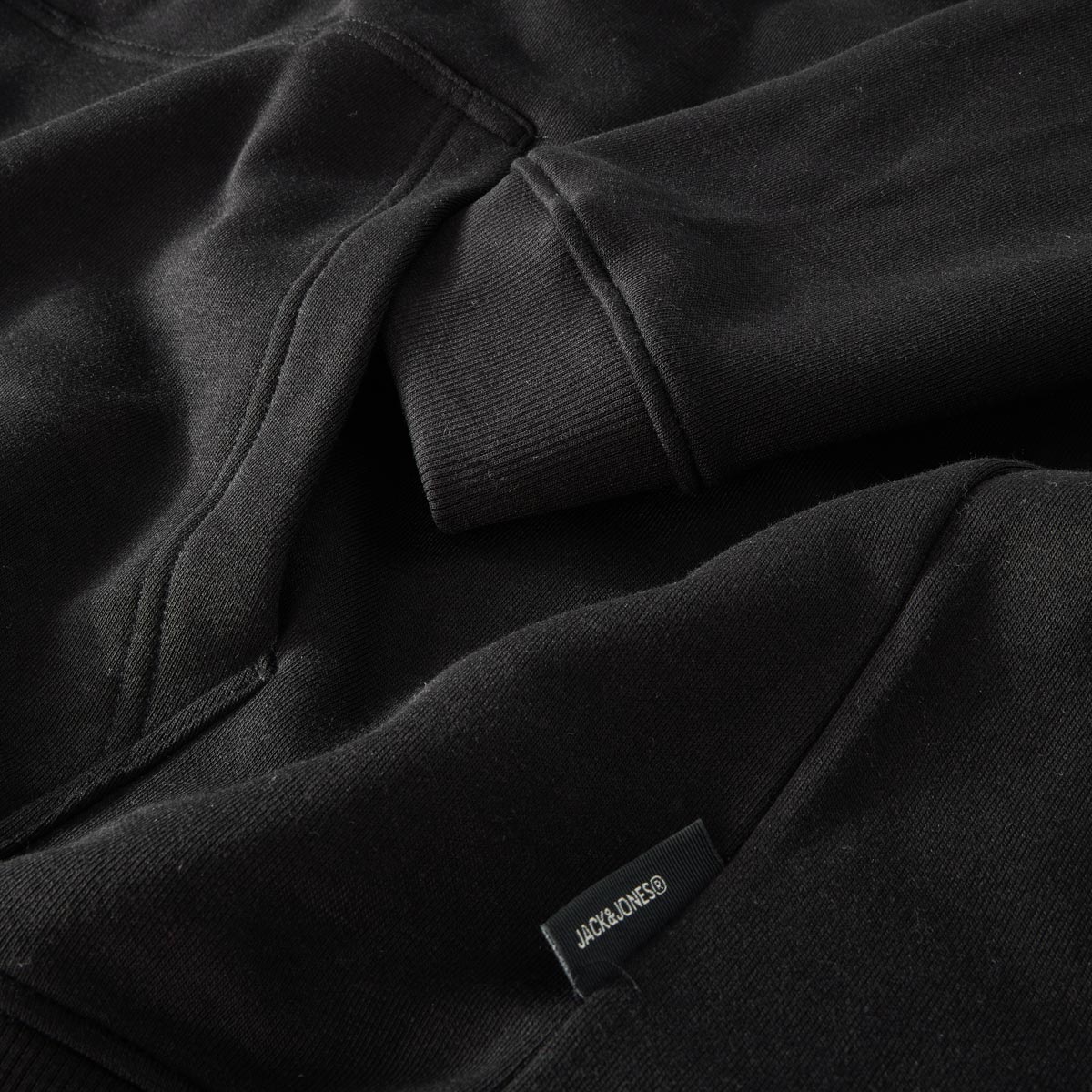 Jack&Jones Hoodie mit Print auf Vorder- und Rückseite schwarz