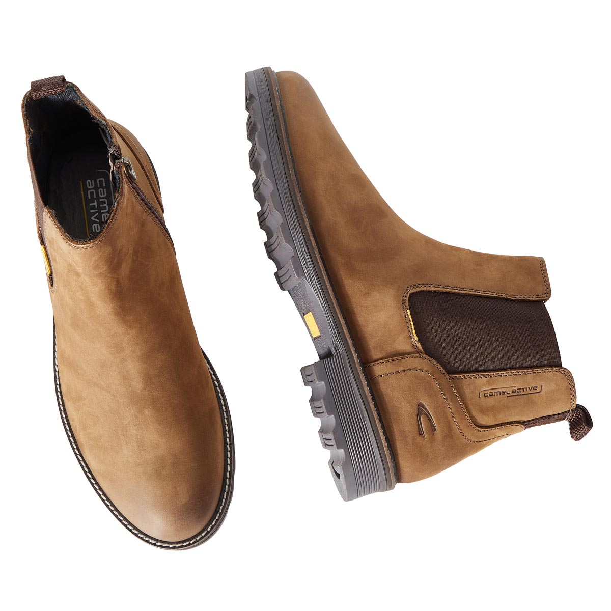 camel active Chelsea Boot "Flow" mit Reißverschluss braun