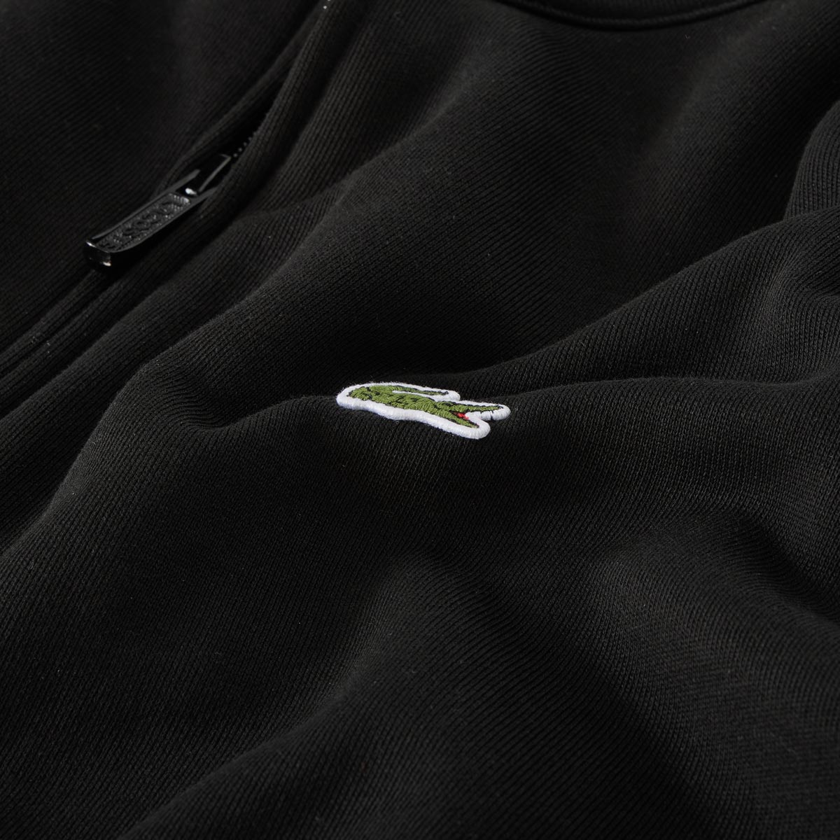 LACOSTE Sweatjacke mit Microfleece schwarz
