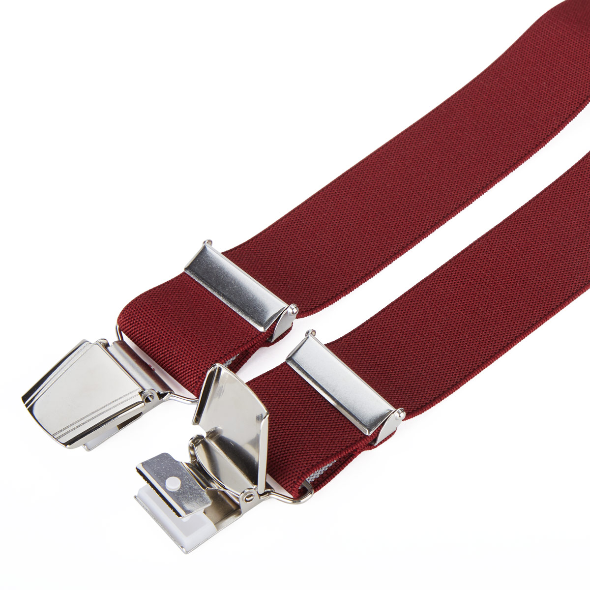 Lindenmann Breiter Hosenträger mit extrastarken Clips dunkelrot