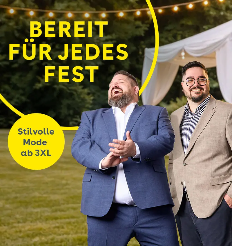 Festliche Herrenmode in großen Größen: Männer in stilvollen Outfits für besondere Anlässe