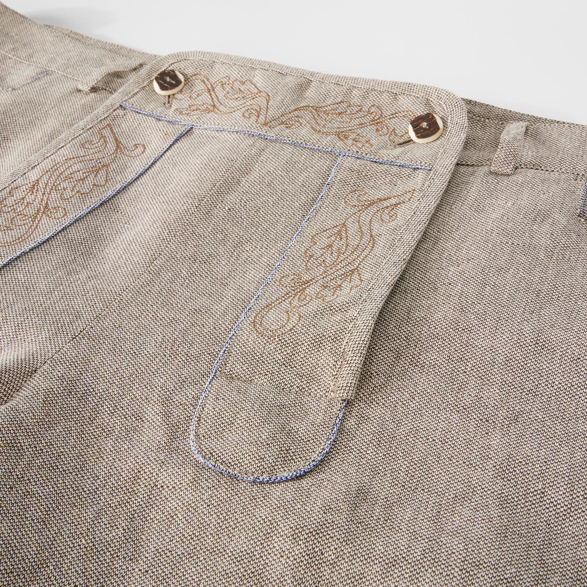 Weis Trachtenhose "Sepp C" mit Leinen, leicht beige