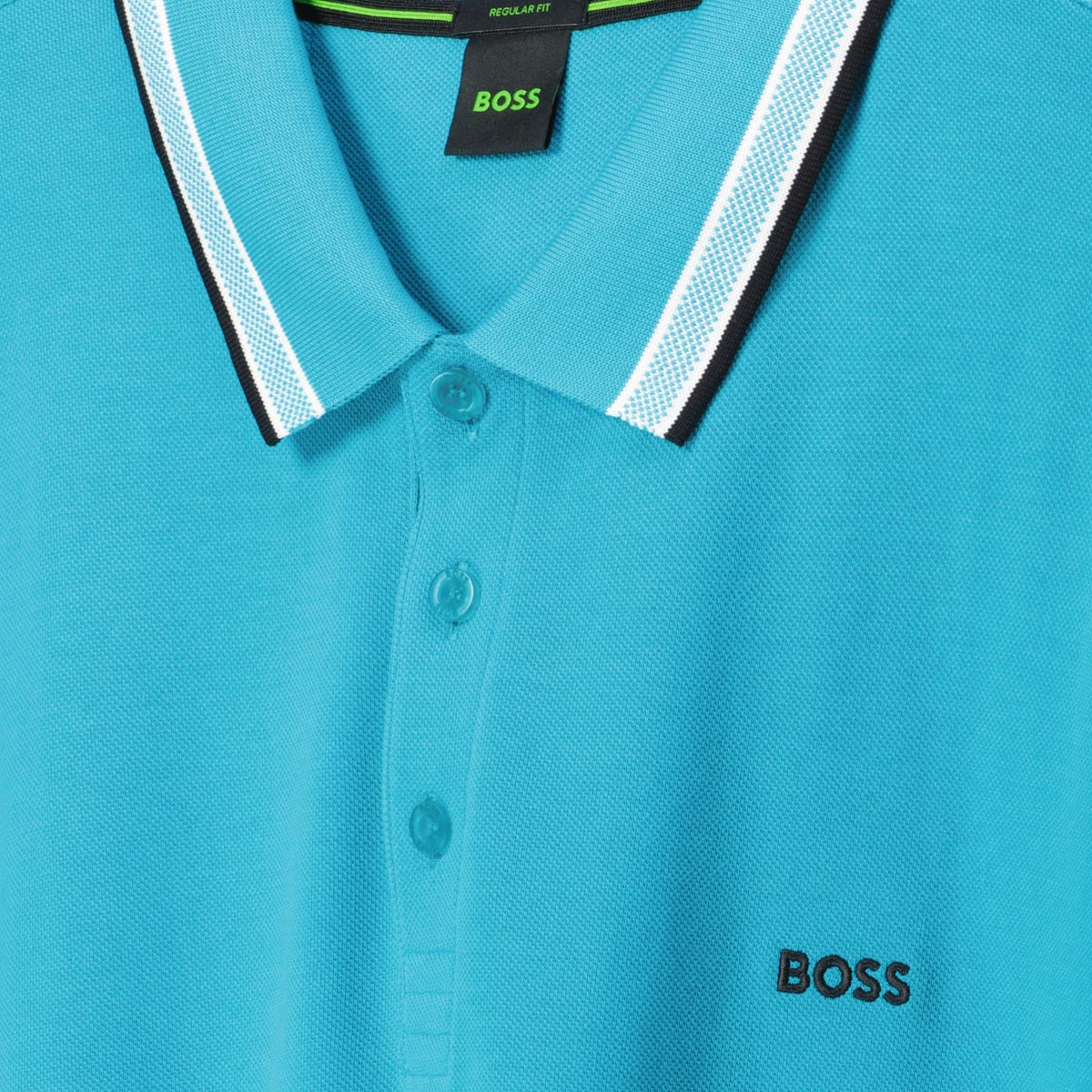 BOSS Poloshirt mit Kontrastdetails petrol