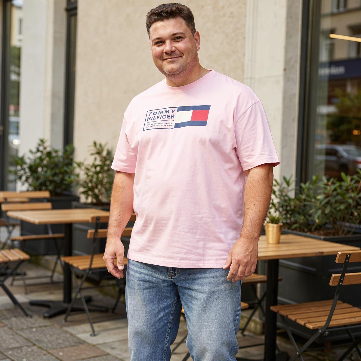 Tommy Hilfiger T-Shirt mit Label-Print pink