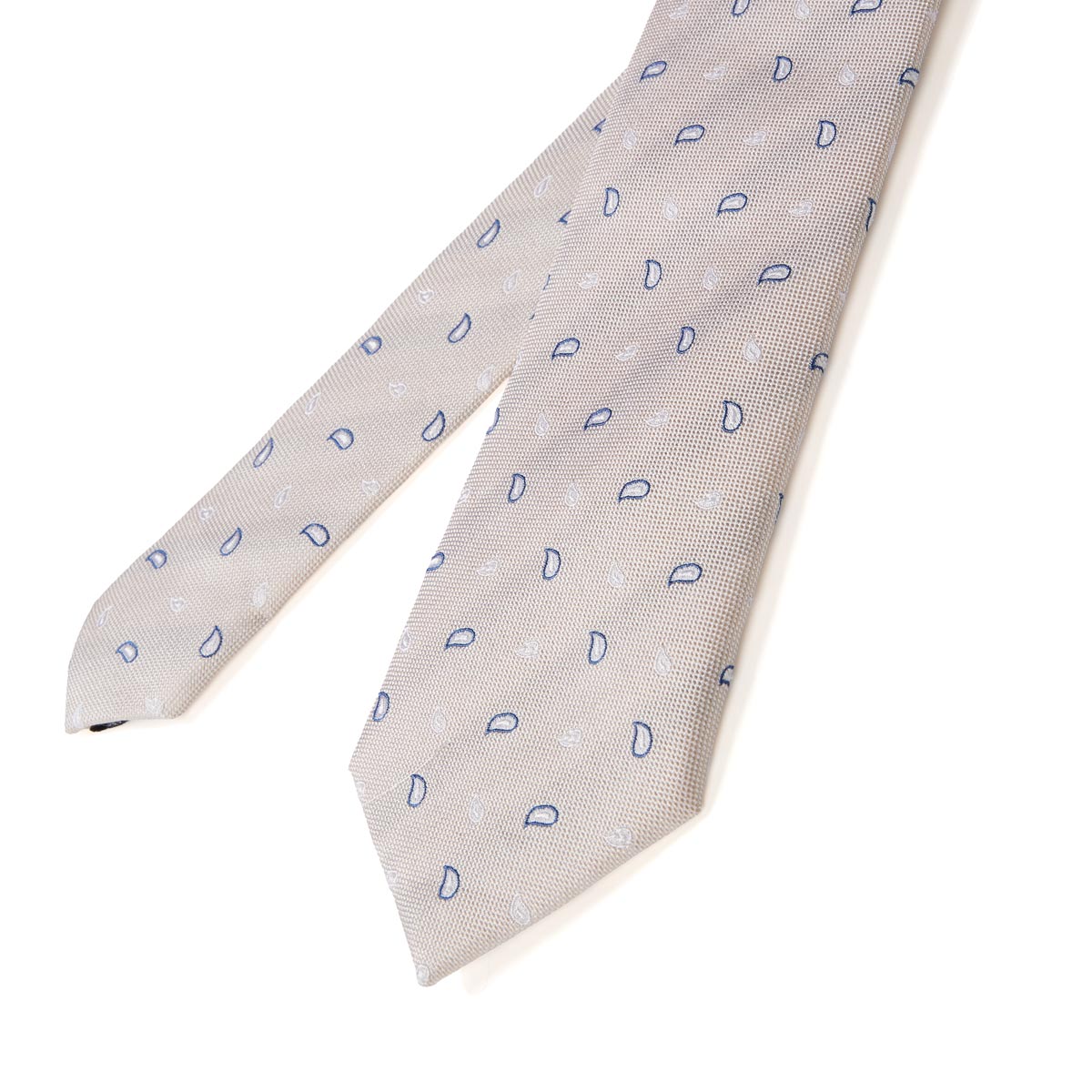 Pfundskerl Extralange Seidenkrawatte mit Webmuster beige