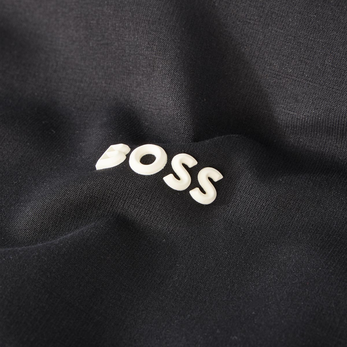 BOSS Sweatshirt aus Materialmix schwarz