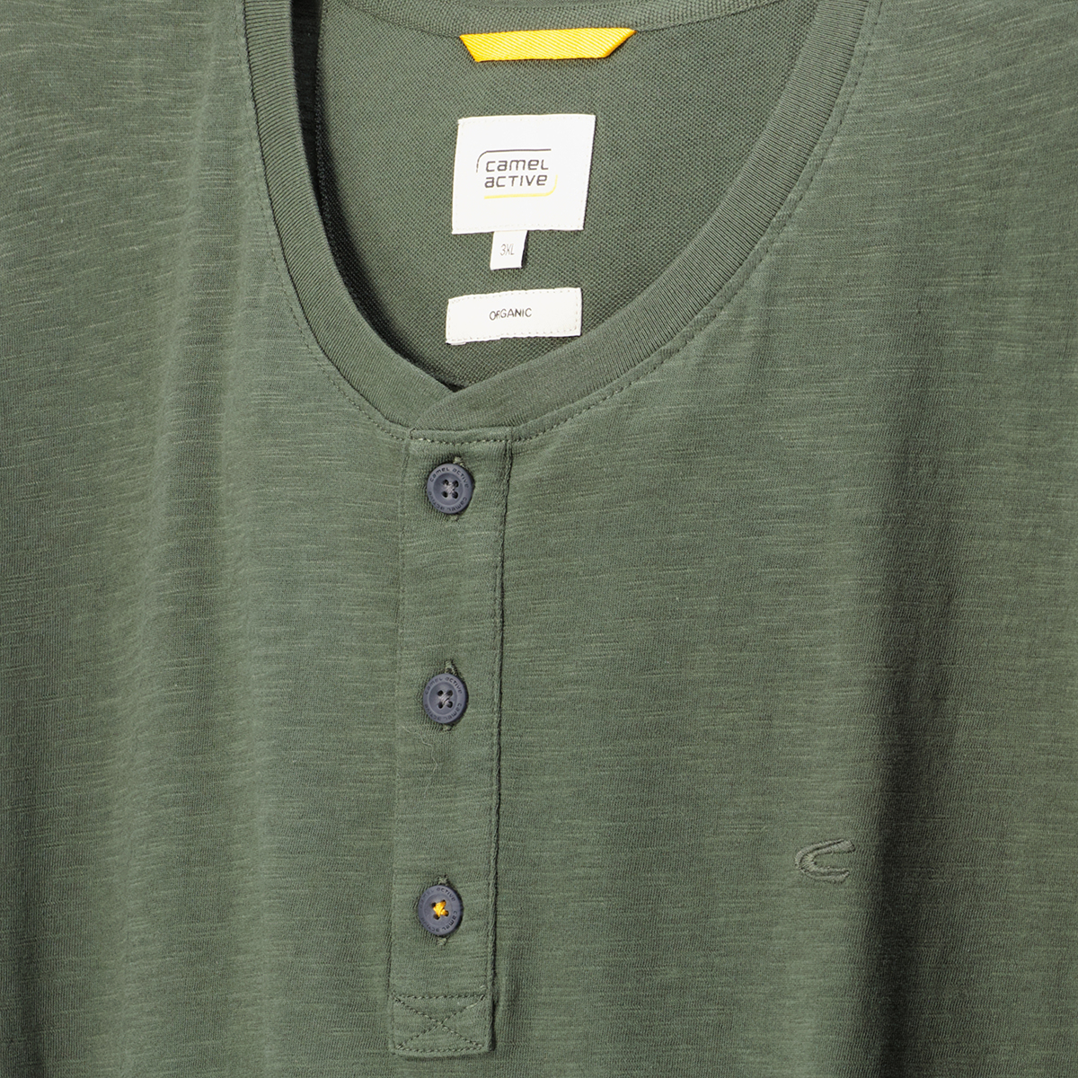 camel active T-Shirt mit Serafinokragen grün