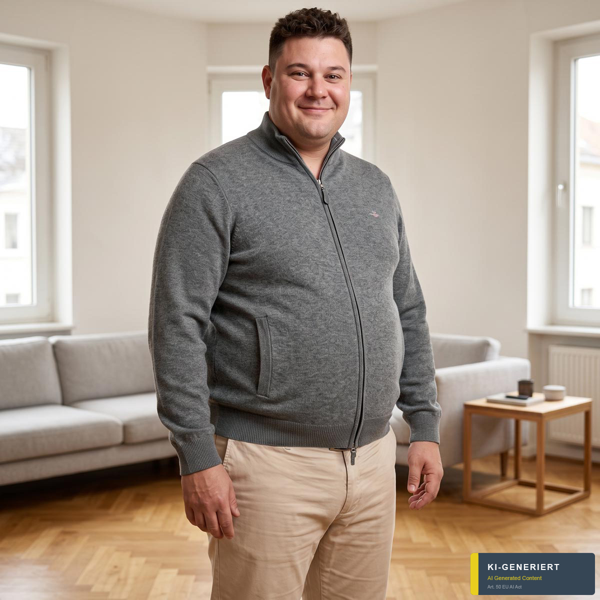 Gant Strickjacke aus Lammwolle anthrazit