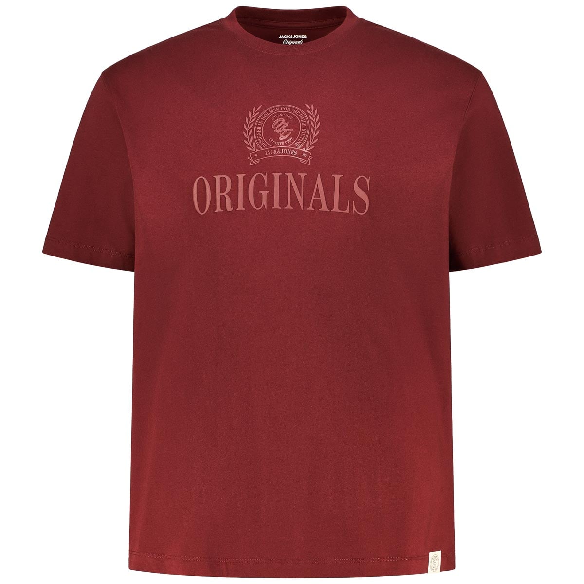 Jack&Jones T-Shirt Mit Label-Print Farbe Dunkelrot Größe, 4XL