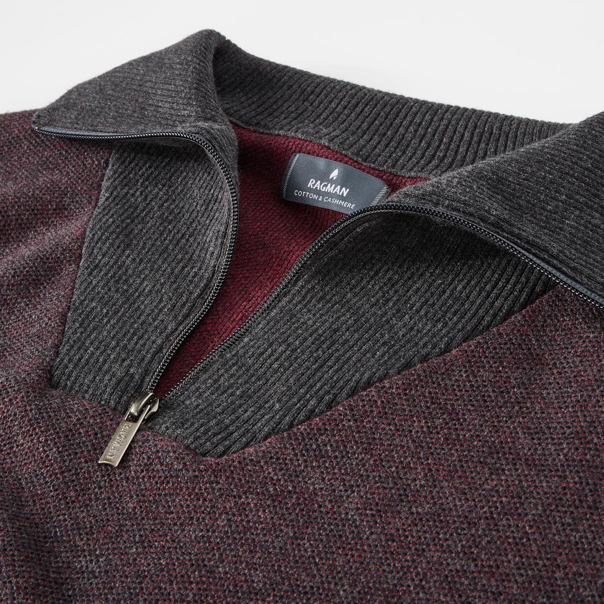RAGMAN Strickpullover mit Troyerkragen anthrazit