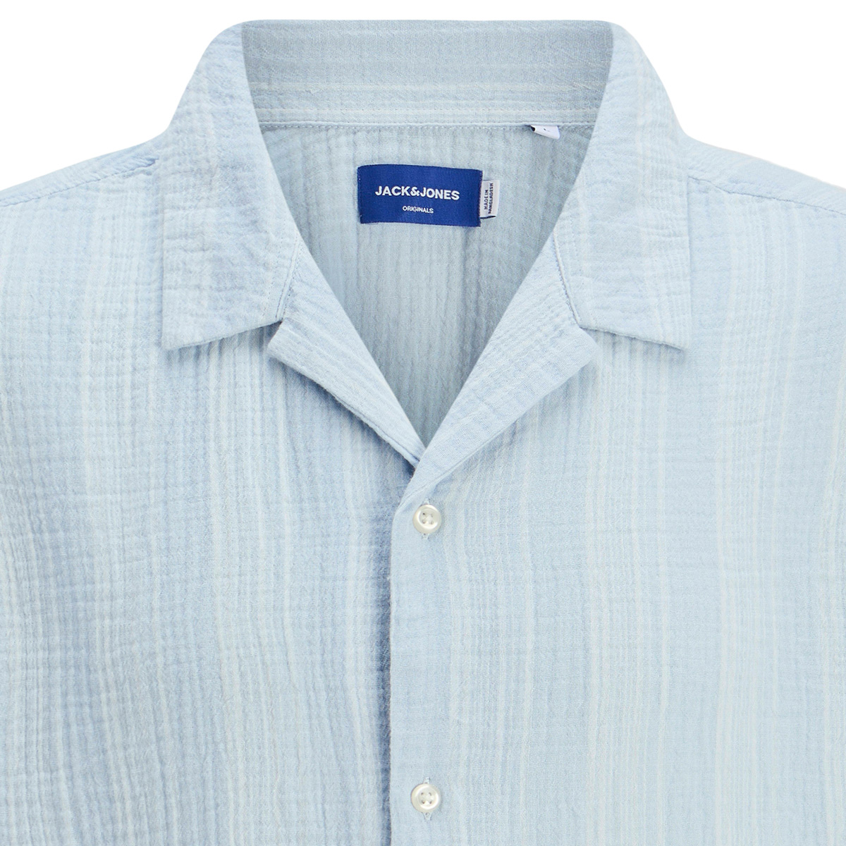 Jack&Jones Freizeithemd in Seersucker-Qualität blau