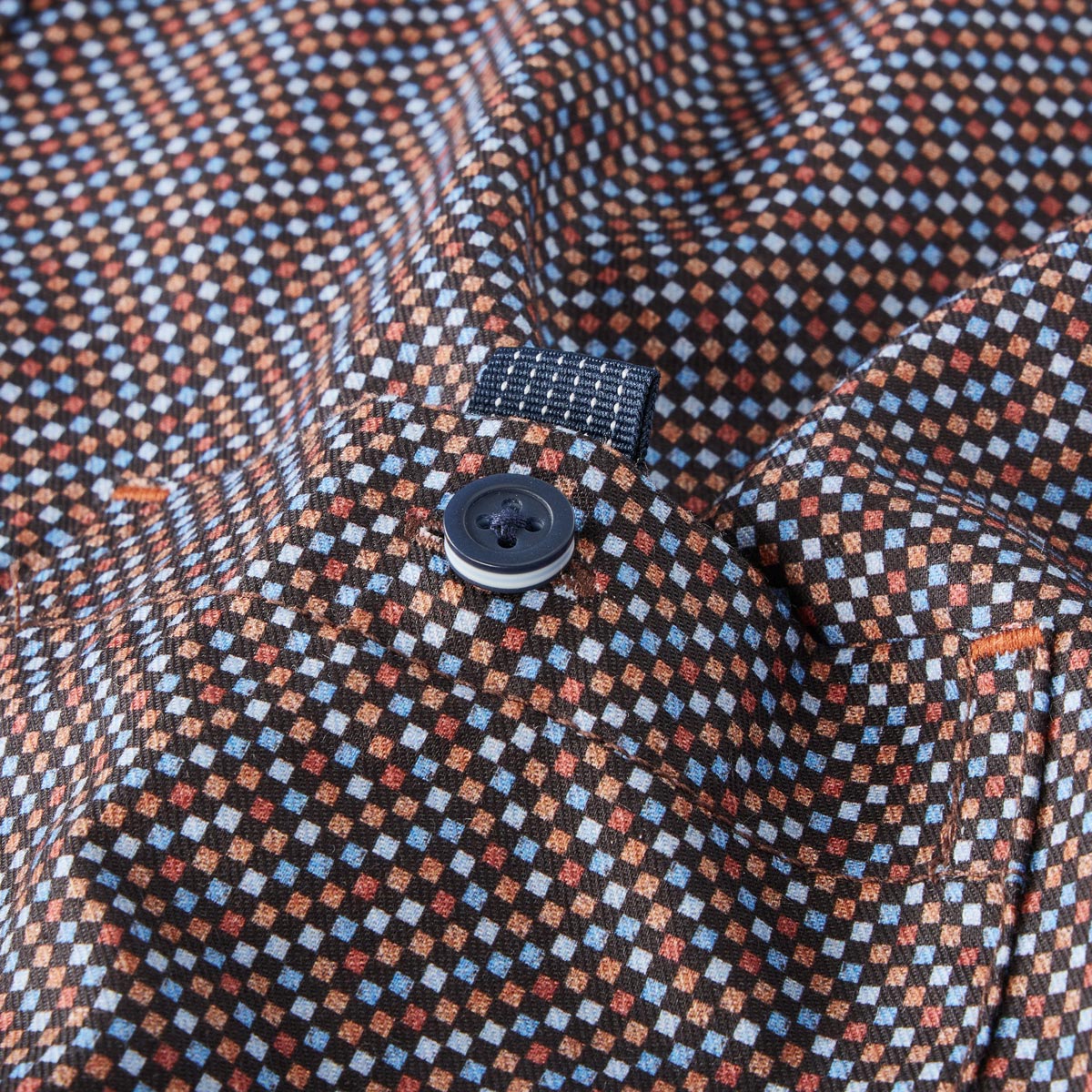 CASA MODA Freizeithemd mit Allover-Muster braun