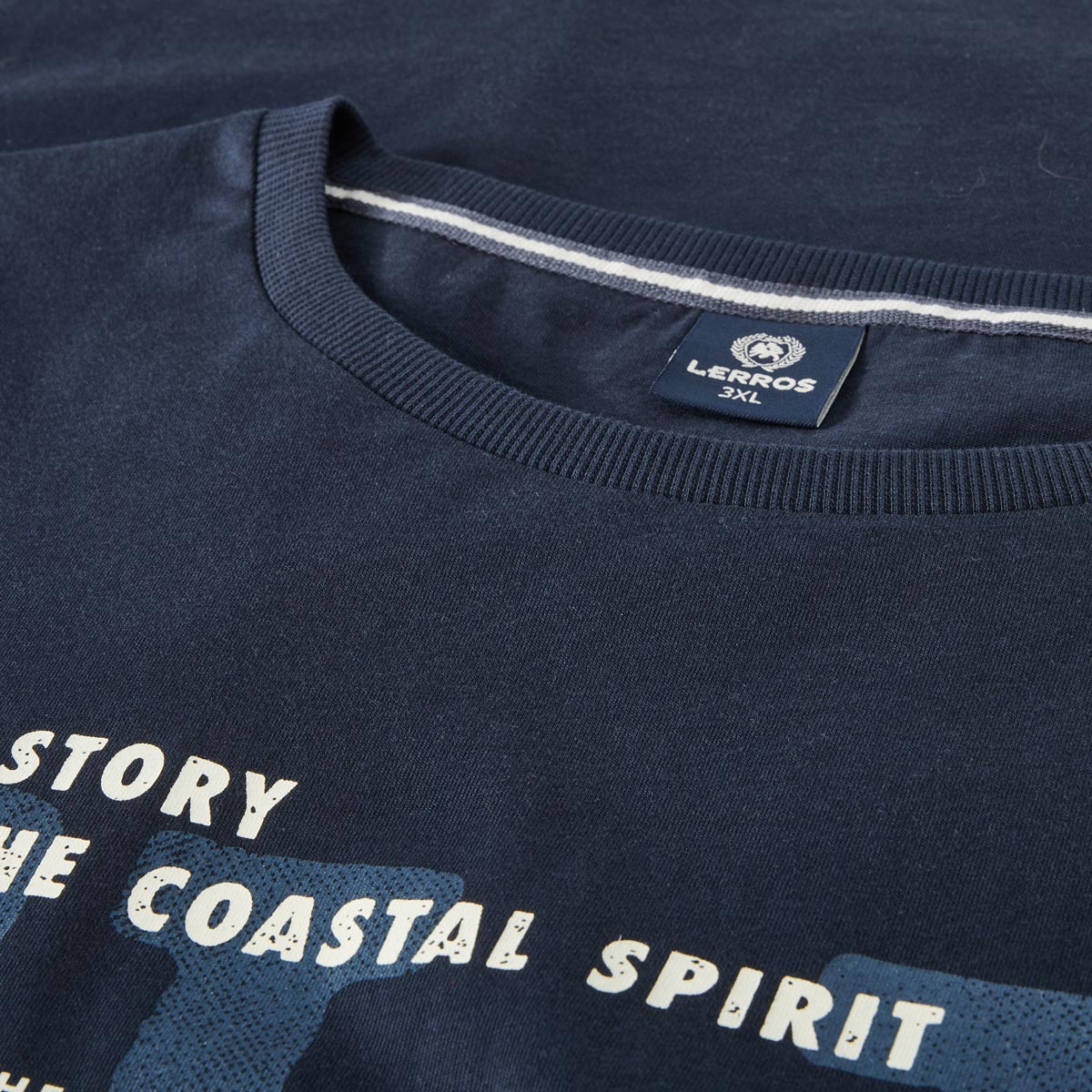 Lerros T-Shirt mit Motiv-Print Farbe blau Größe: 3XL günstig online kaufen