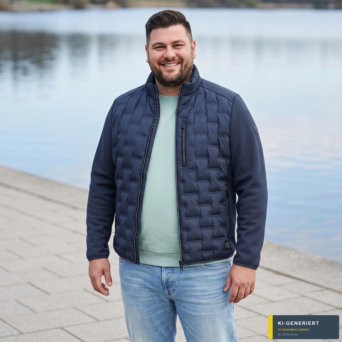 CASA MODA Steppjacke, wind- und wasserabweisend dunkelblau