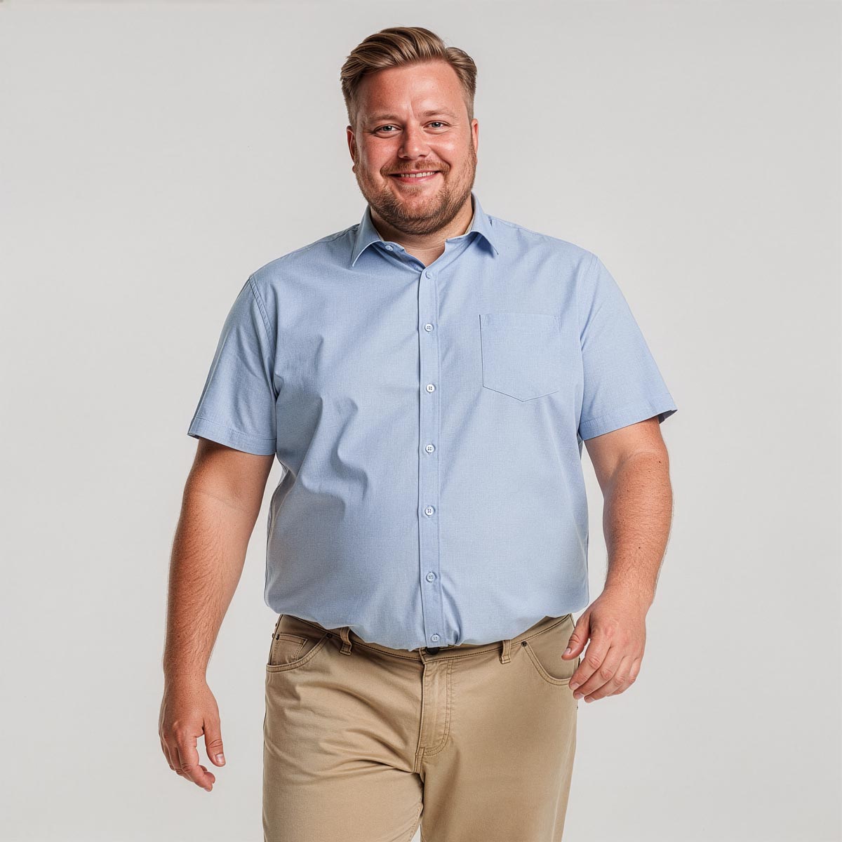 Pfundskerl Businesshemd aus reiner Baumwolle hellblau
