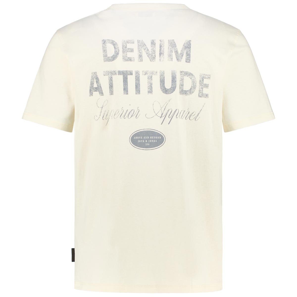 Jack&Jones T-Shirt mit Print auf Vorder- und Rückseite cremeweiß