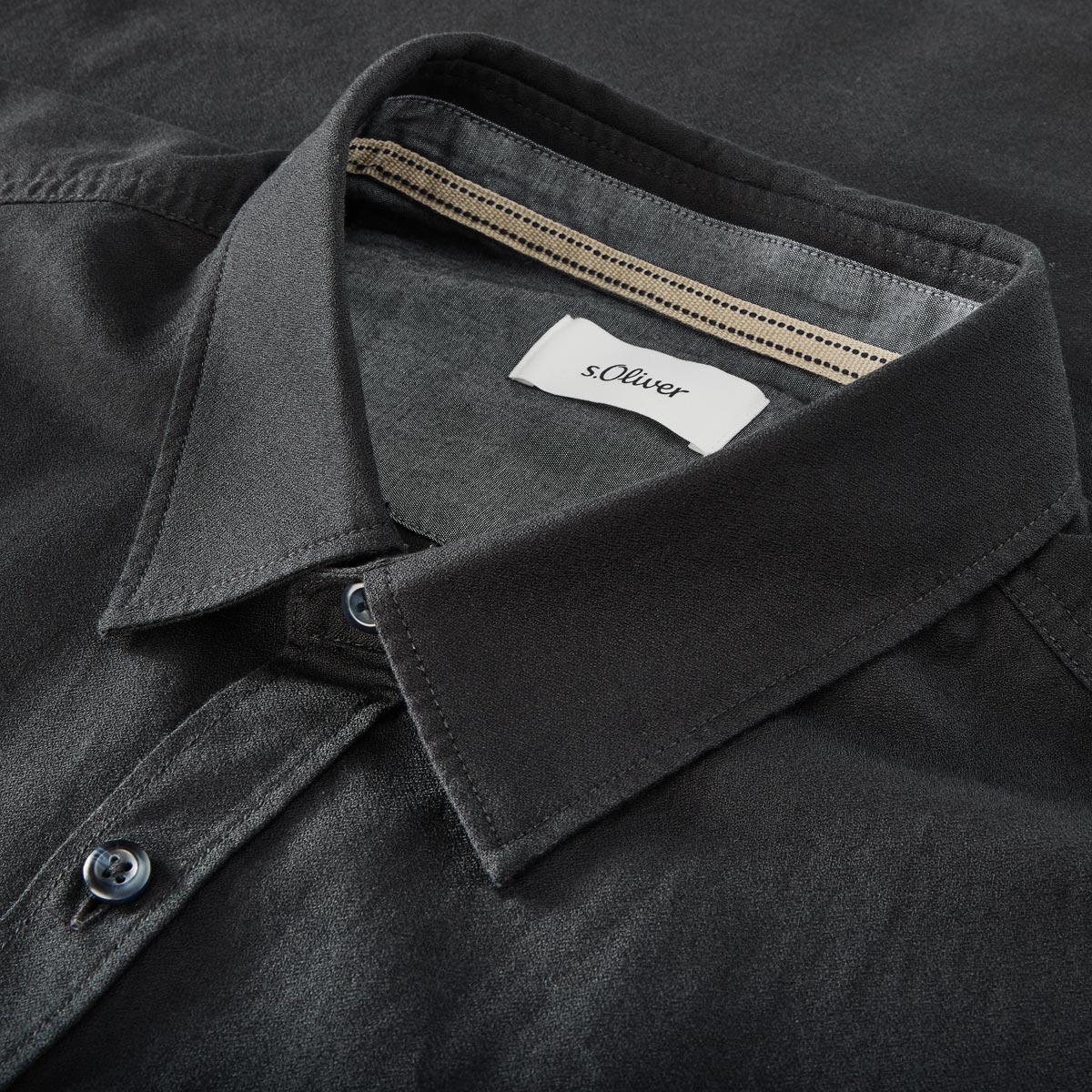 s.Oliver Freizeithemd aus Baumwolle schwarz