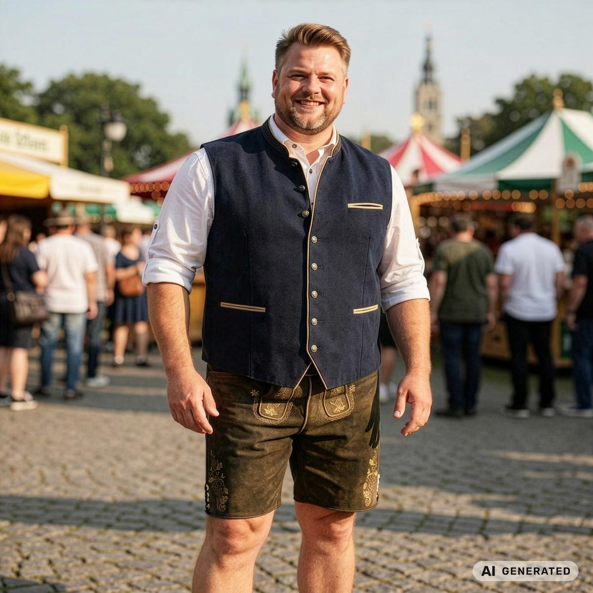 Pfundskerl Trachtenweste aus Samt dunkelblau