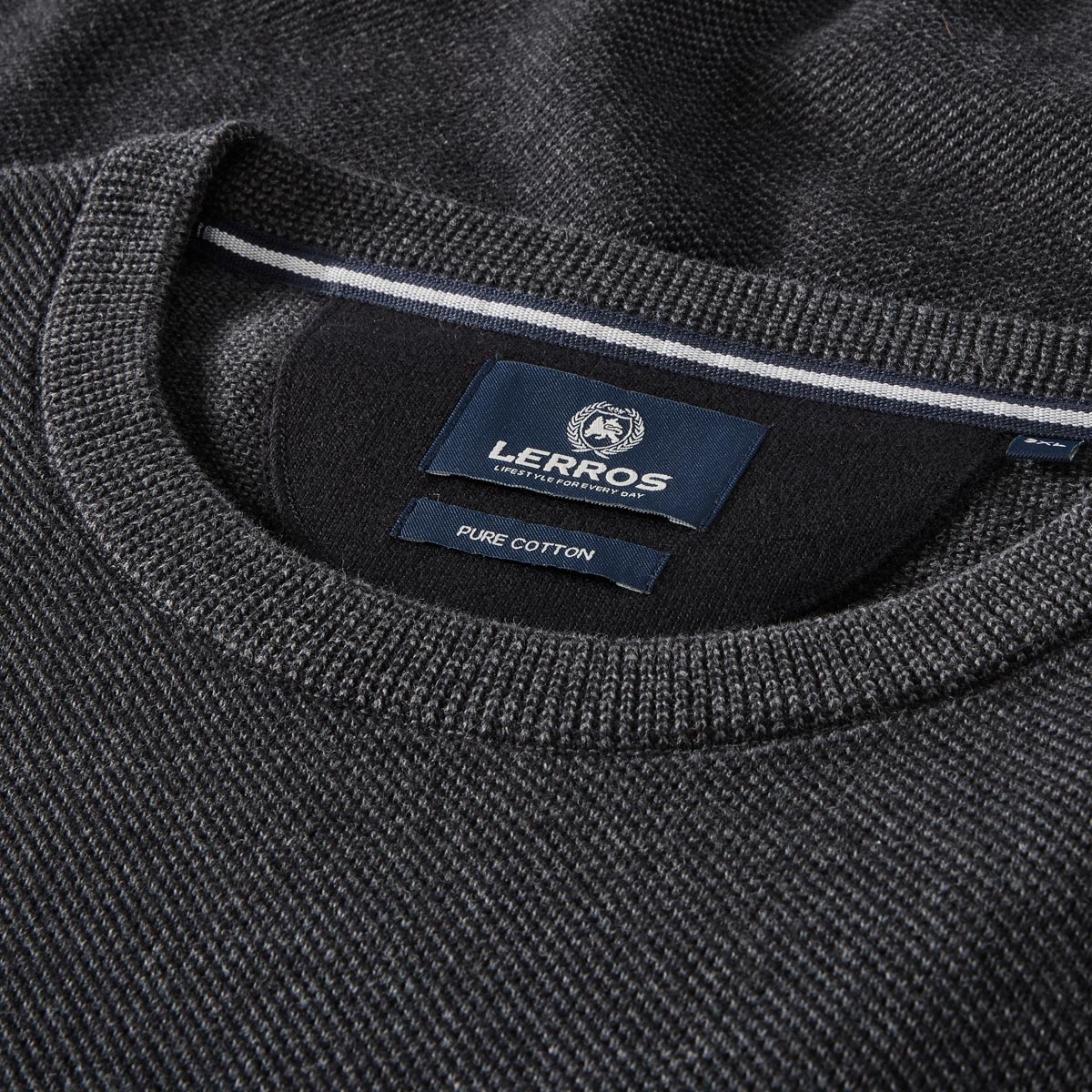 Lerros Feinstrickpullover aus Baumwolle schwarz