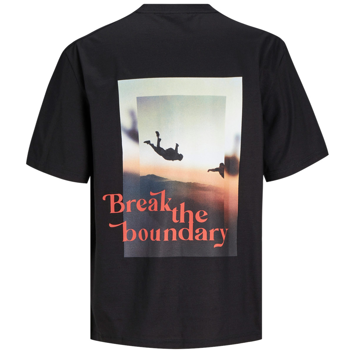 Jack&Jones T-Shirt mit Print auf Vorder- und Rückseite schwarz