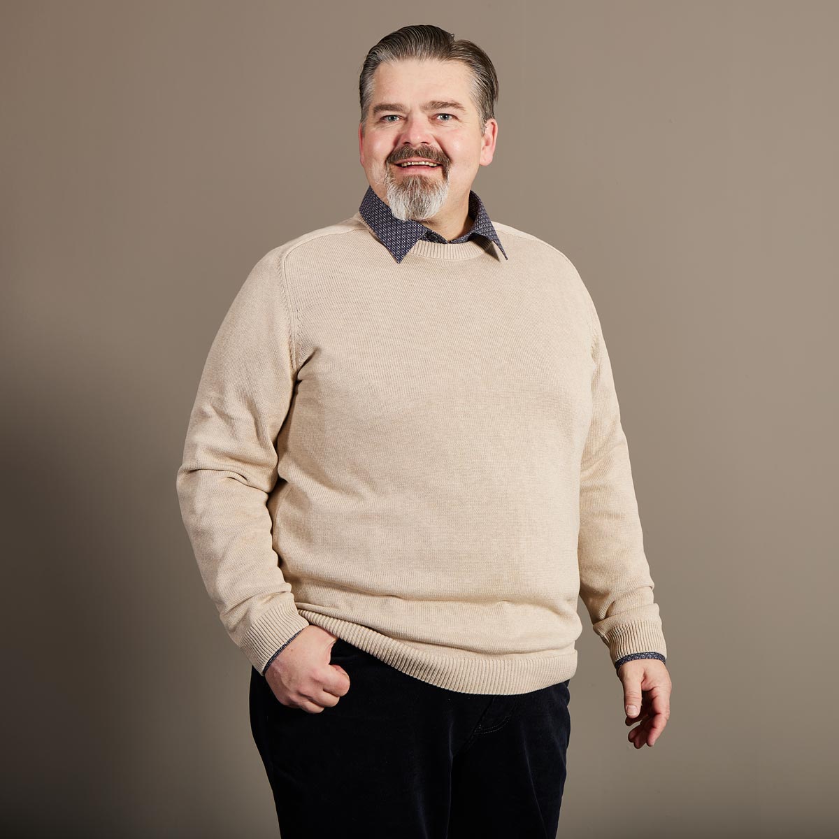 Lerros Feinstrickpullover aus Baumwolle beige