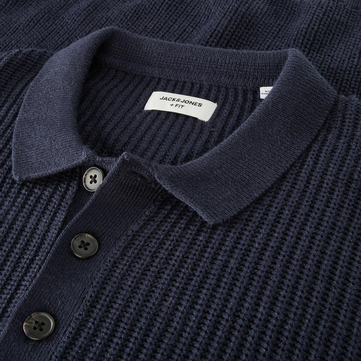 Jack&Jones Strickpullover mit Polokragen marine