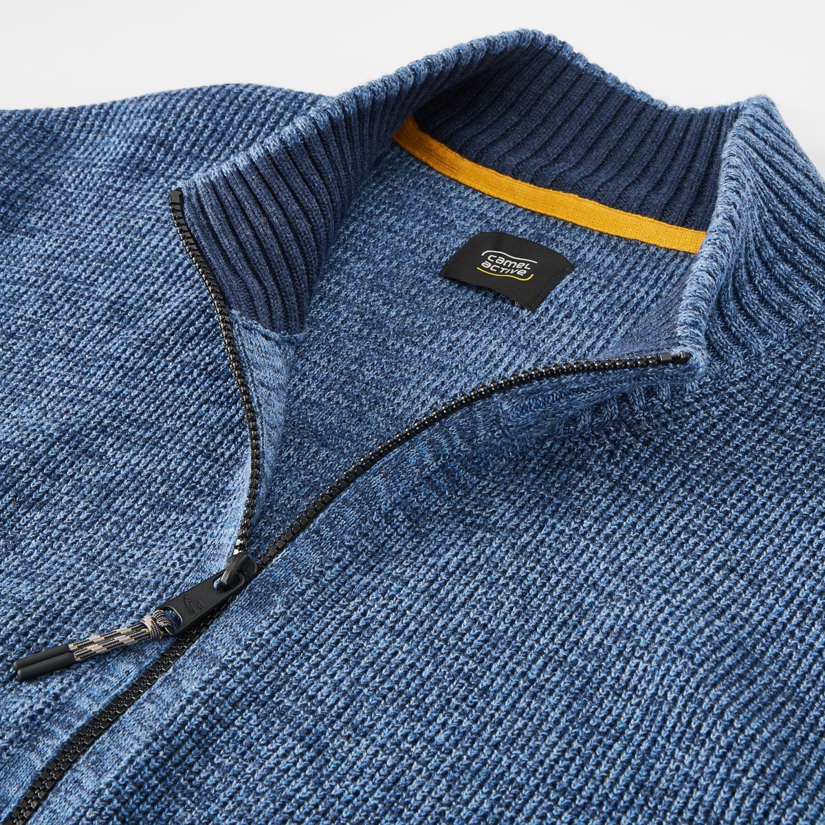 camel active Strickjacke in melierter Optik dunkelblau