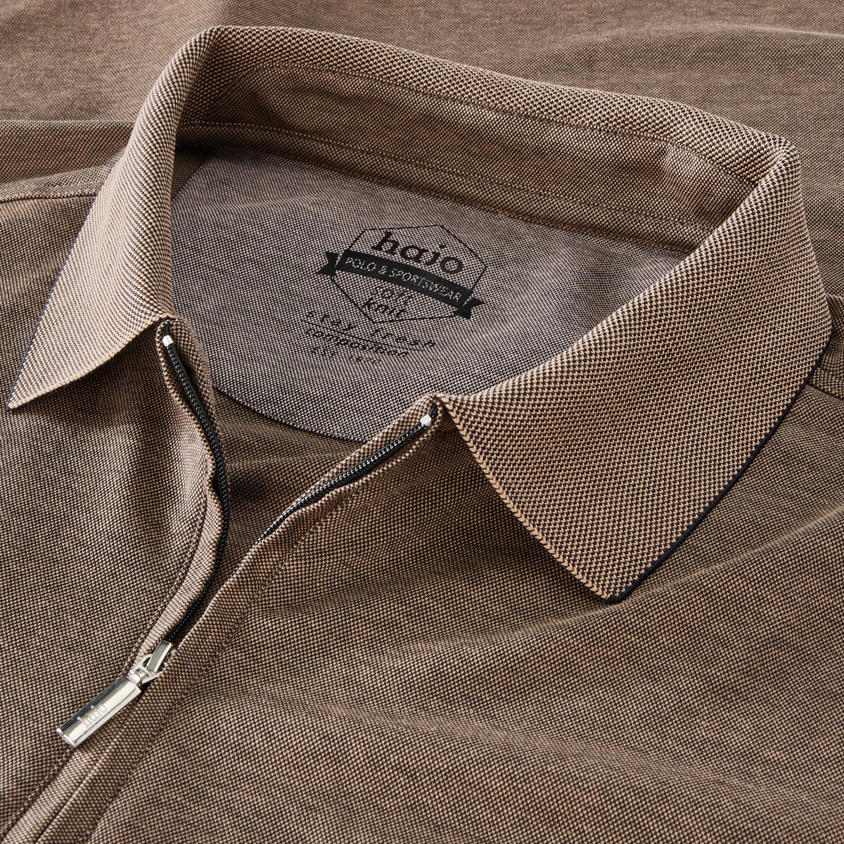 Hajo Poloshirt aus Baumwollmischung braun