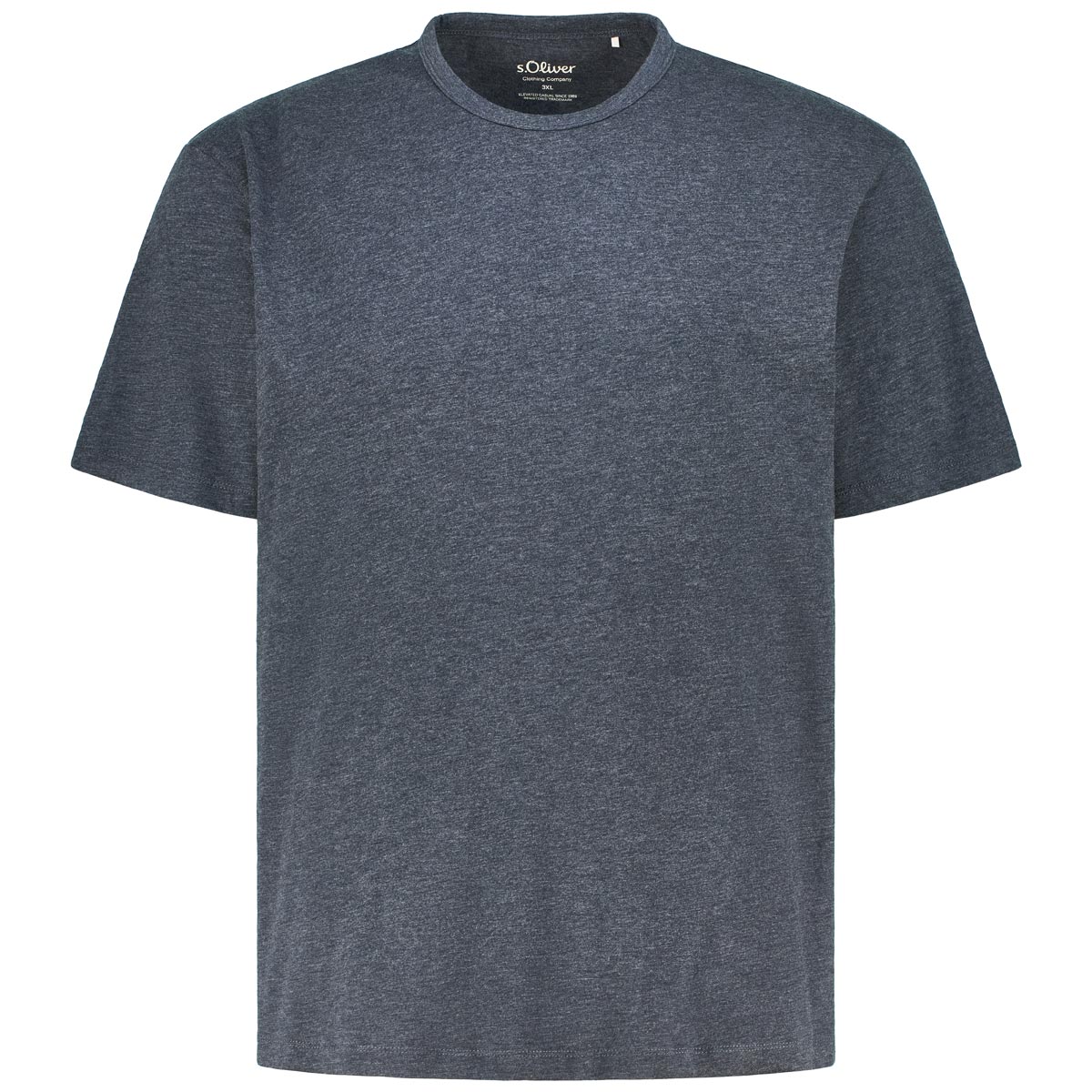 s.Oliver Basic T-Shirt mit Rundhalsausschnitt, elastisch Farbe blau Größe: günstig online kaufen