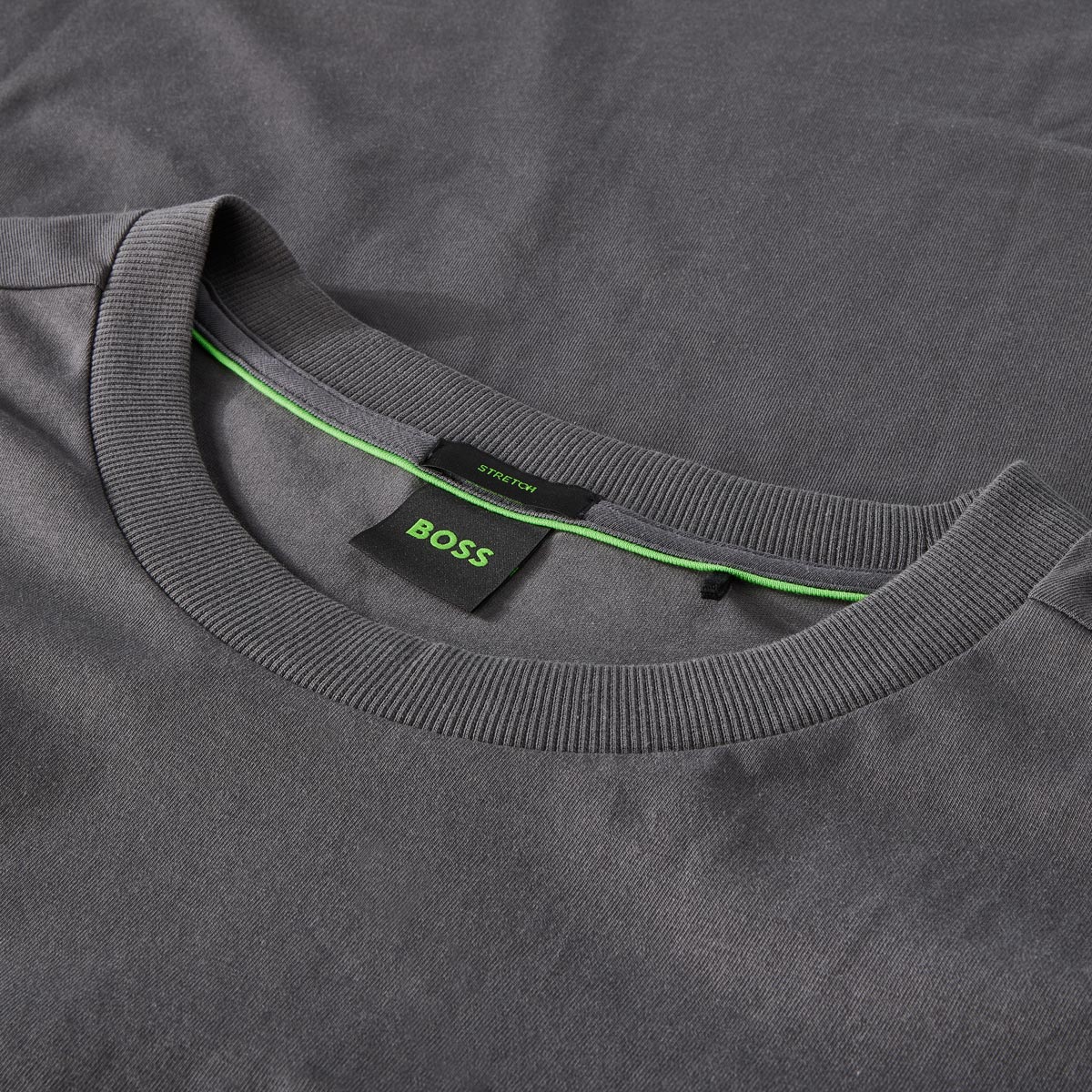 BOSS Longsleeve mit Elasthan anthrazit