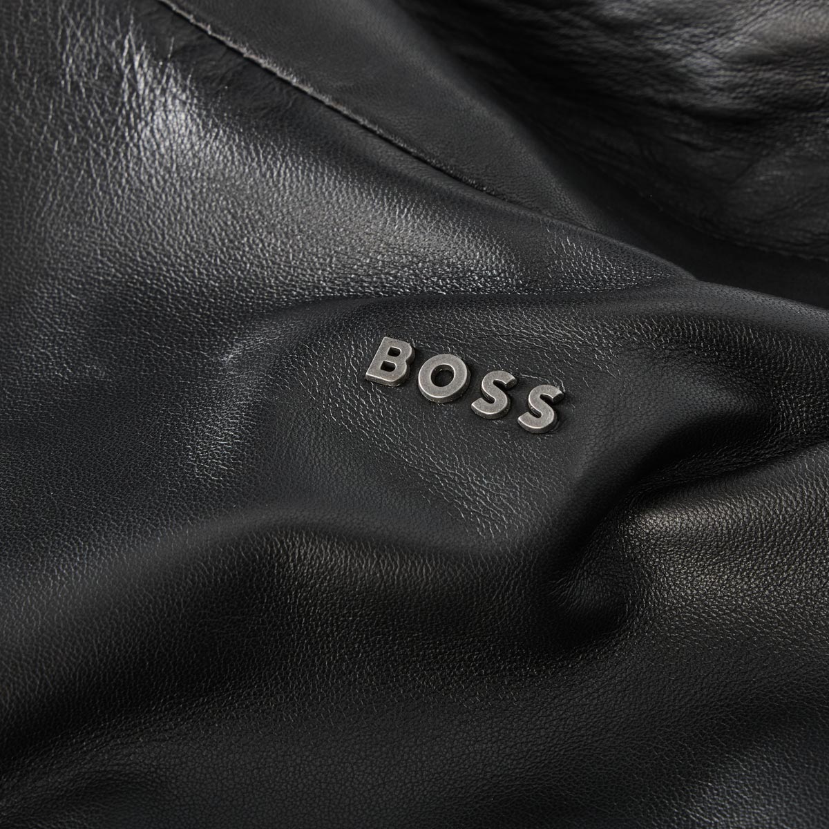 BOSS Lederjacke aus Schafleder schwarz