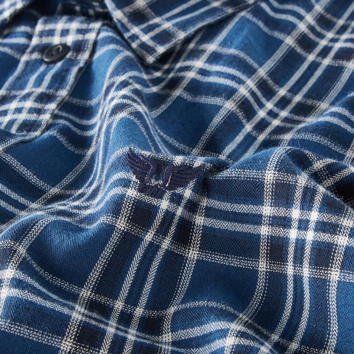 PME LEGEND Kariertes Flanellhemd dunkelblau