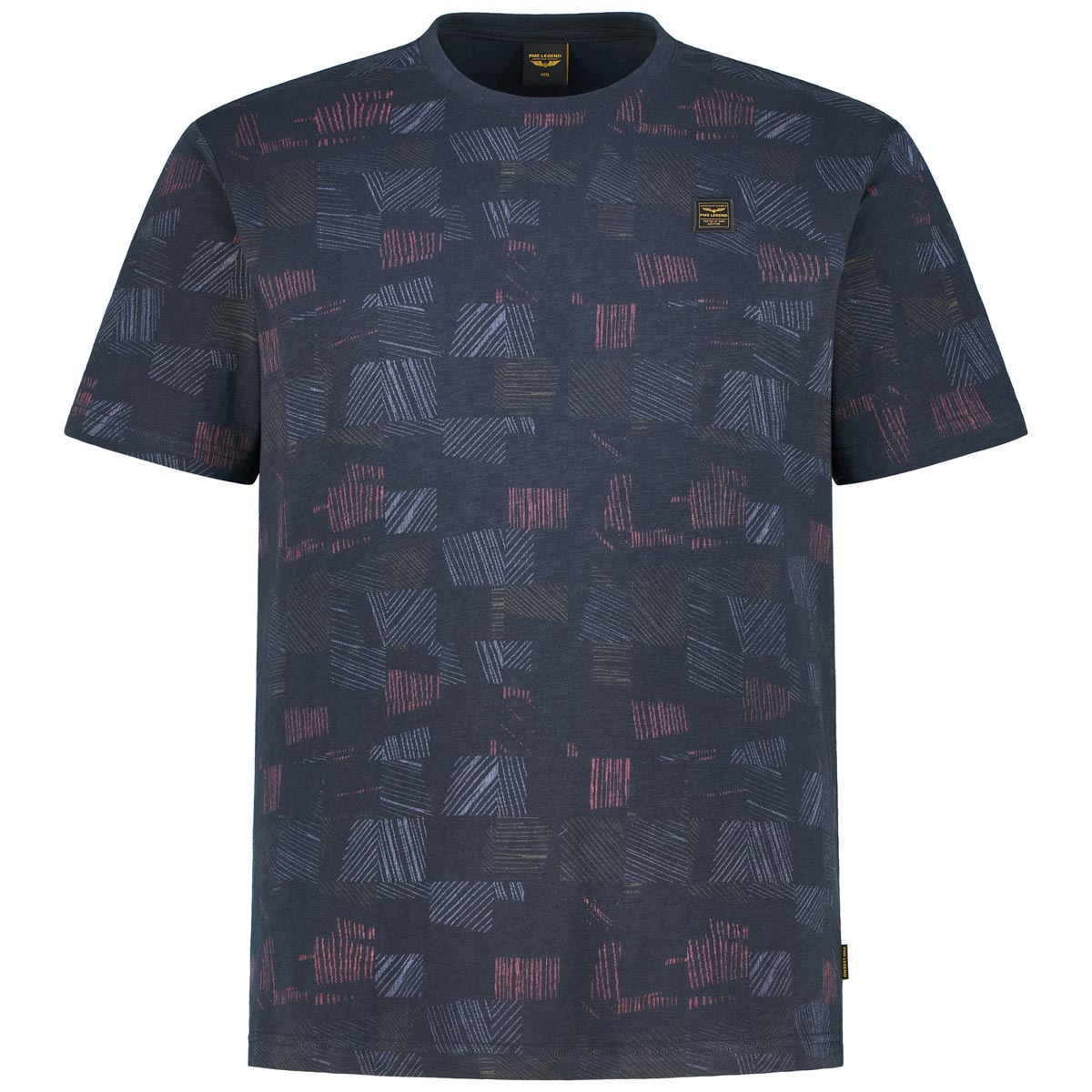 PME LEGEND T-Shirt mit Allover-Muster Farbe dunkelblau Größe: 5XL günstig online kaufen