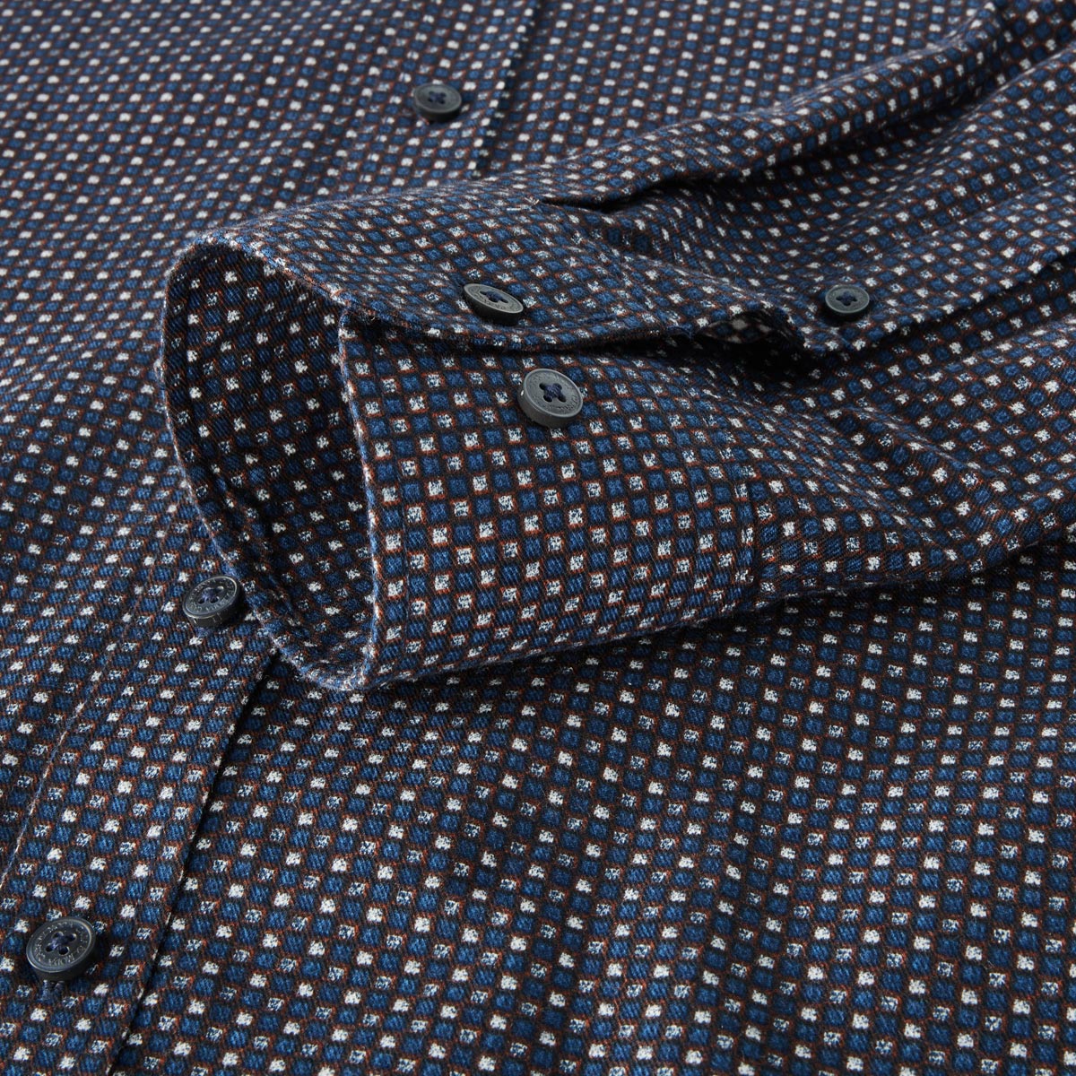 CASA MODA Freizeithemd mit Allover-Muster blau