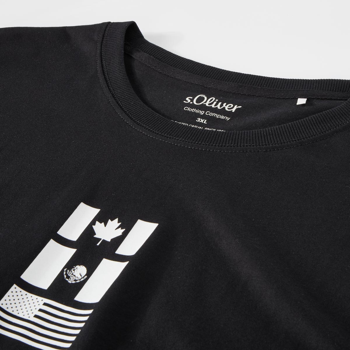 s.Oliver T-Shirt mit Print auf Vorder- und Rückseite schwarz